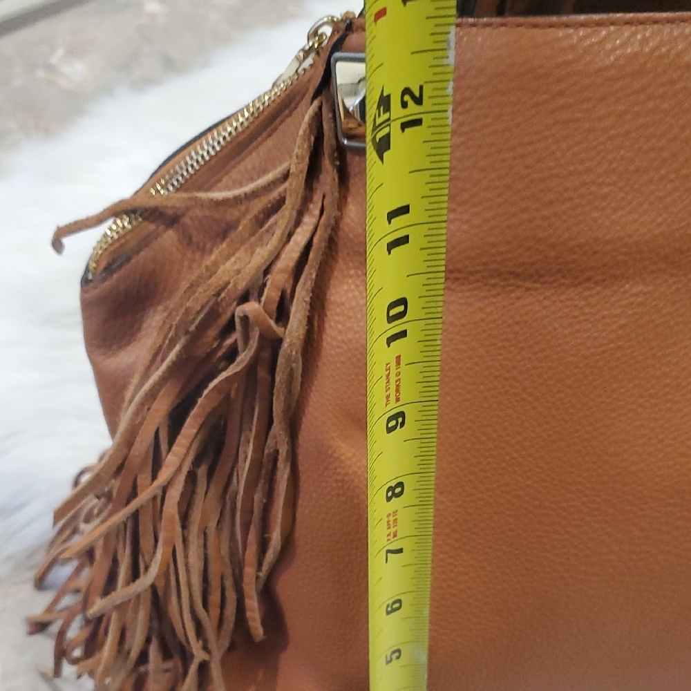 Flawed Rebecca Minkoff Tan Leather Fringe Hand Bag - Picture 16 of 17